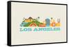 City Living Los Angeles Natural-null-Framed Stretched Canvas