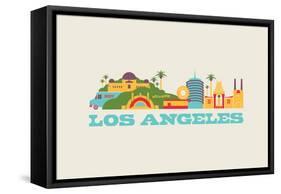 City Living Los Angeles Natural-null-Framed Stretched Canvas
