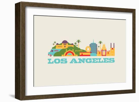 City Living Los Angeles Natural-null-Framed Art Print