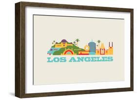 City Living Los Angeles Natural-null-Framed Art Print