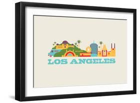 City Living Los Angeles Natural-null-Framed Art Print