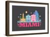 City Living Miami Asphalt-null-Framed Art Print