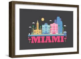 City Living Miami Asphalt-null-Framed Art Print