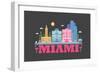 City Living Miami Asphalt-null-Framed Art Print