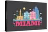 City Living Miami Asphalt-null-Stretched Canvas