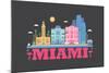 City Living Miami Asphalt-null-Mounted Art Print