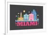 City Living Miami Asphalt-null-Framed Premium Giclee Print