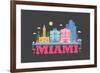 City Living Miami Asphalt-null-Framed Premium Giclee Print