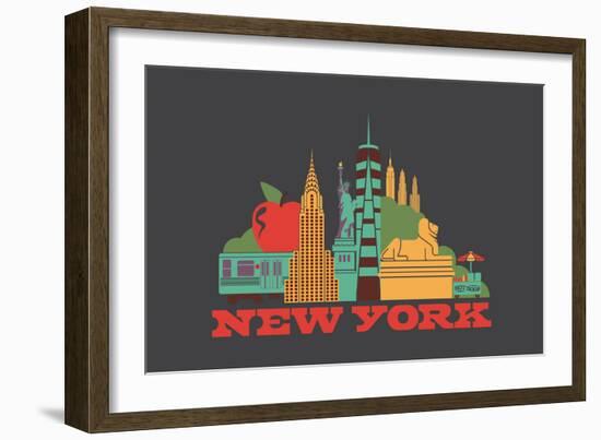 City Living New York Asphalt-null-Framed Art Print