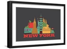 City Living New York Asphalt-null-Framed Art Print