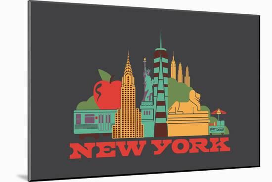 City Living New York Asphalt-null-Mounted Art Print
