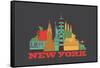 City Living New York Asphalt-null-Framed Stretched Canvas