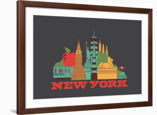 City Living New York Asphalt-null-Framed Art Print