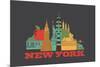 City Living New York Asphalt-null-Mounted Art Print