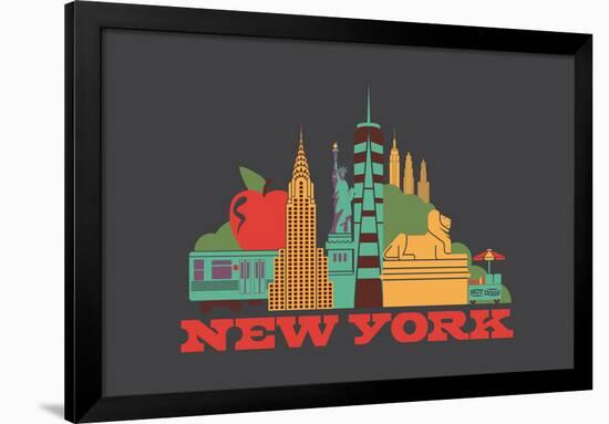 City Living New York Asphalt-null-Framed Art Print