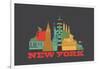 City Living New York Asphalt-null-Framed Art Print