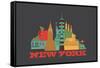 City Living New York Asphalt-null-Framed Stretched Canvas