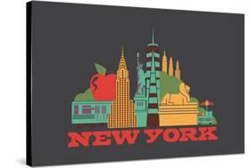 City Living New York Asphalt-null-Stretched Canvas