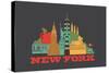 City Living New York Asphalt-null-Stretched Canvas