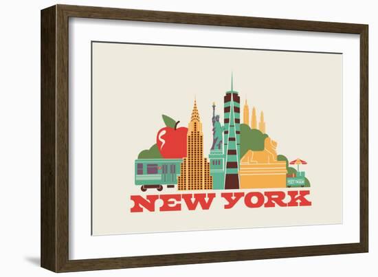 City Living New York Natural-null-Framed Art Print