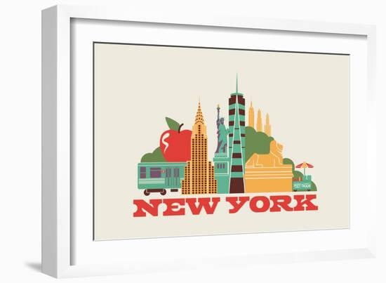 City Living New York Natural-null-Framed Art Print