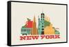 City Living New York Natural-null-Framed Stretched Canvas