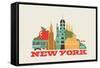 City Living New York Natural-null-Framed Stretched Canvas