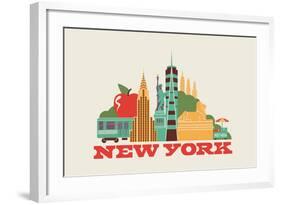 City Living New York Natural-null-Framed Art Print