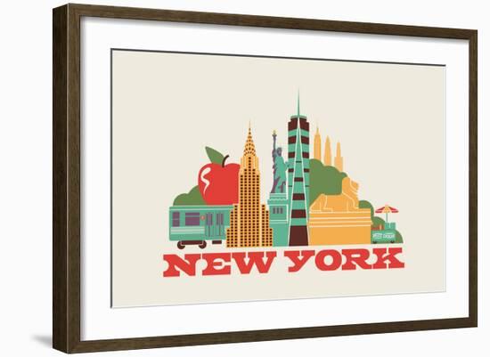City Living New York Natural-null-Framed Art Print
