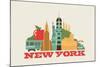 City Living New York Natural-null-Mounted Art Print