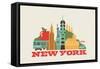 City Living New York Natural-null-Framed Stretched Canvas