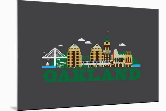 City Living Oakland Asphalt-null-Mounted Art Print