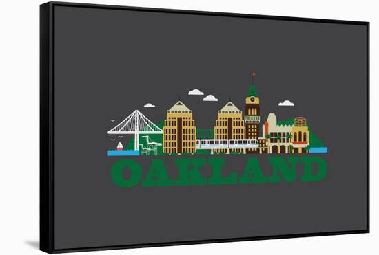 City Living Oakland Asphalt-null-Framed Stretched Canvas