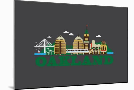 City Living Oakland Asphalt-null-Mounted Art Print