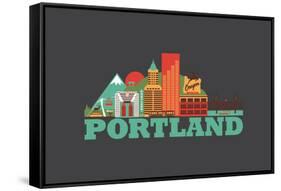 City Living Portland Asphalt-null-Framed Stretched Canvas