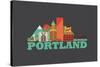 City Living Portland Asphalt-null-Stretched Canvas