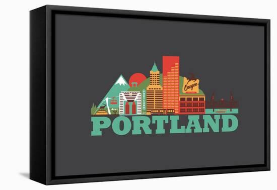 City Living Portland Asphalt-null-Framed Stretched Canvas