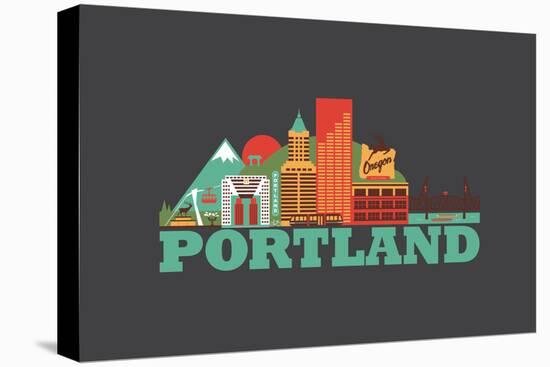 City Living Portland Asphalt-null-Stretched Canvas