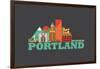 City Living Portland Asphalt-null-Framed Art Print