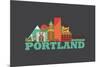 City Living Portland Asphalt-null-Mounted Art Print