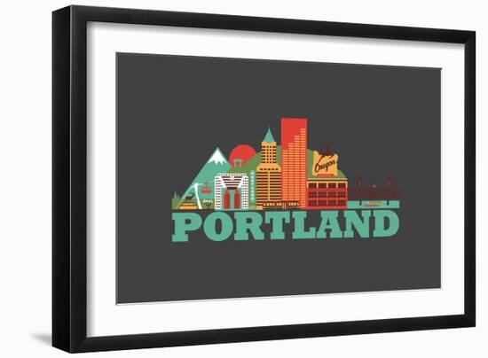 City Living Portland Asphalt-null-Framed Art Print