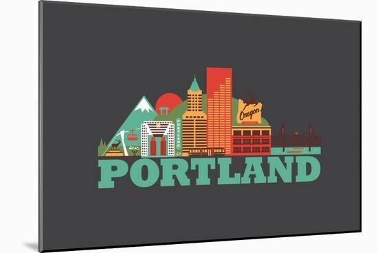 City Living Portland Asphalt-null-Mounted Art Print