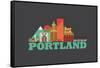 City Living Portland Asphalt-null-Framed Stretched Canvas