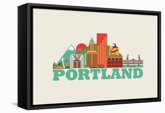 City Living Portland Natural-null-Framed Stretched Canvas