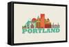 City Living Portland Natural-null-Framed Stretched Canvas