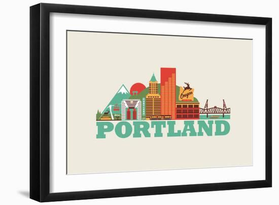 City Living Portland Natural-null-Framed Art Print