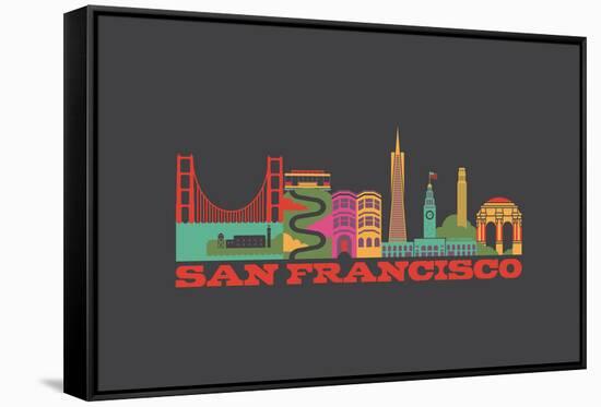 City Living San Francisco Asphalt-null-Framed Stretched Canvas