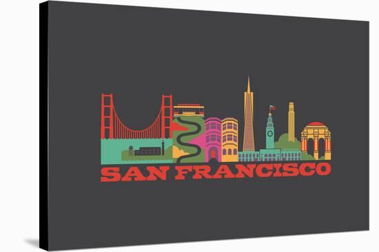 City Living San Francisco Asphalt-null-Stretched Canvas