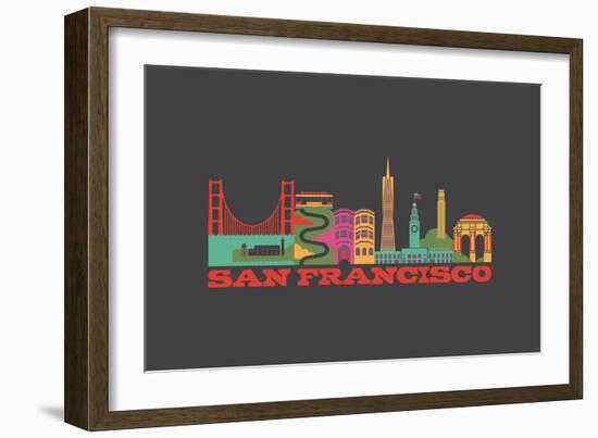 City Living San Francisco Asphalt-null-Framed Art Print