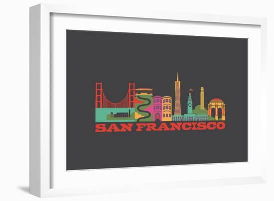 City Living San Francisco Asphalt-null-Framed Art Print